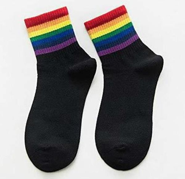 

подросток девочек носки спортивные носки chaussettes женщины женщин дизайнер midcalf длина повседневные цвета радуги опрятный стиль, Black;white