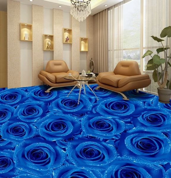 

self-adhesive] 3d blue rose 1554 floor wallpaper mural wall print decal wall murals