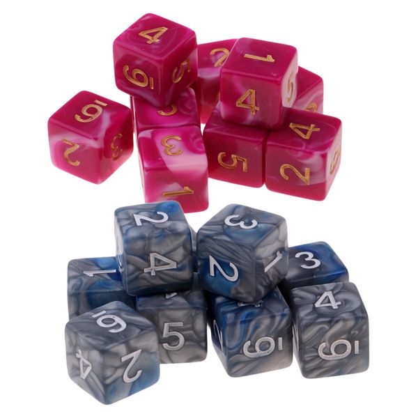 

20 упаковка 6-сторонняя игра в кости 16мм кубики для настольных игр / преподавание математики