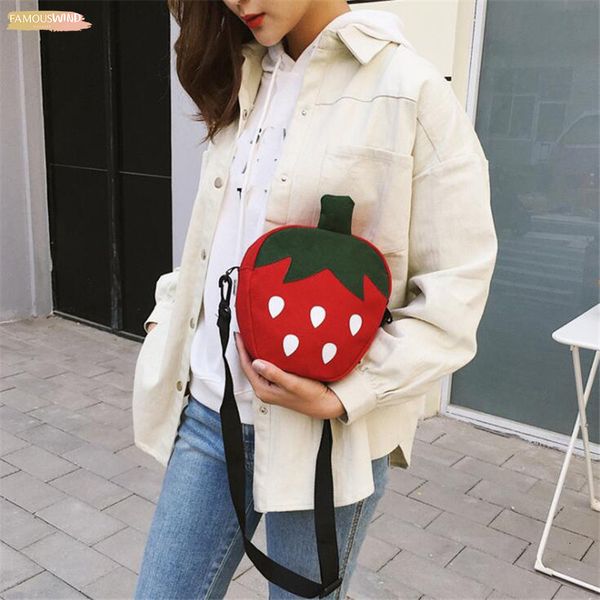 

fashion canvas strawberry messenger bag casual women shoulder bag female fruit fruit shape crossbody bags
