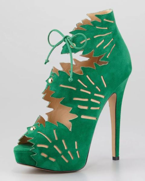 

new arrive fashion 2017 high heels lace tree leaf style women's shoes party shoes for lady big size factory outlet, Black