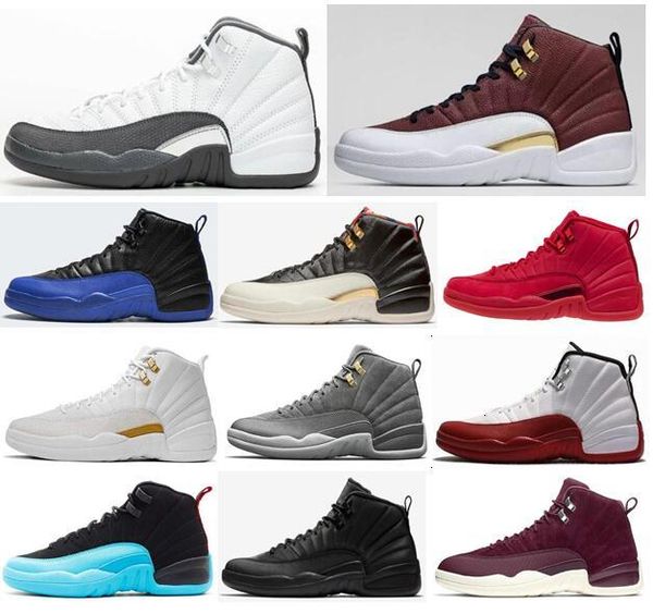 

12 new dark gray gamma синий playoffs ovo вишневый wntr мужчины баскетбол обувь 12s cny китайский новый год бордо фиолетовый кроссовки с кор