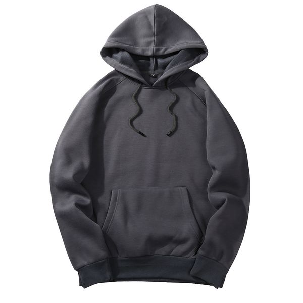 

2019 solid color thick men's hoodies 2018 european size hooded pullover hoodie fashion big size sweatshirts fleece couples, Black