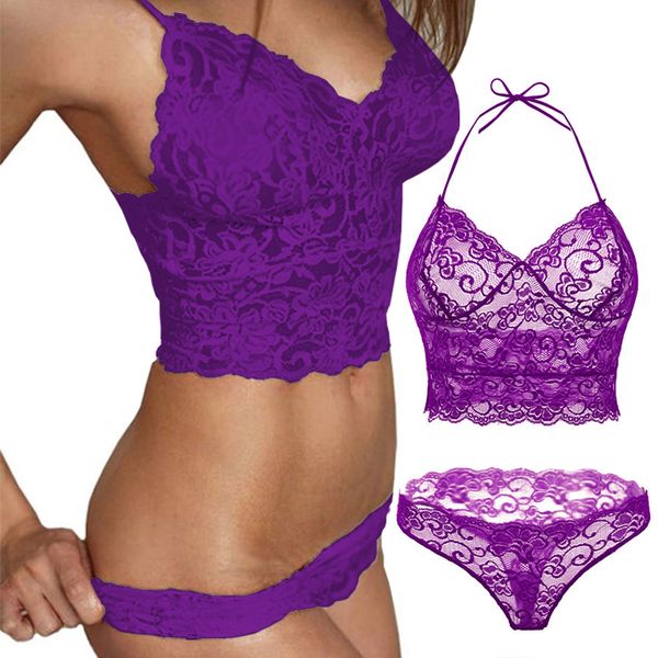 

2020 fashion lace bralette women lingerie push up transparent cup bra bandage soft seamless woman bra set brasier mujer, Red;black