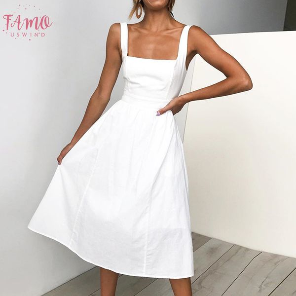 

2019 women casual summer dress strapless spaghetti strap mid calf dresses slash neck women fashion vestidos ladies elegant dresses, Black;gray