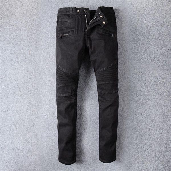

мужские джинсы slim fit рваные джинсы мужчины hi-street мужские проблемные джинсовые бегуны дырки для колен промытые разрушенные брюки, Blue
