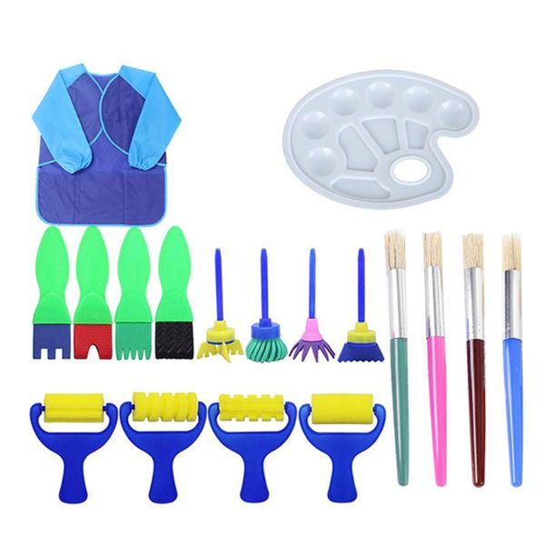 

2020 new early diy learning kids art sponge painting brushes kids painting kits