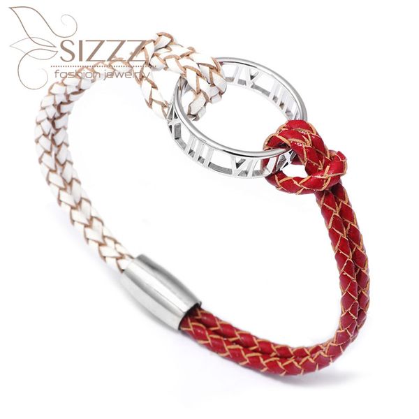 

sizzz 2019 new ladies fashion small fresh leather woven alloy bracelet&bangles for women/men, Golden;silver