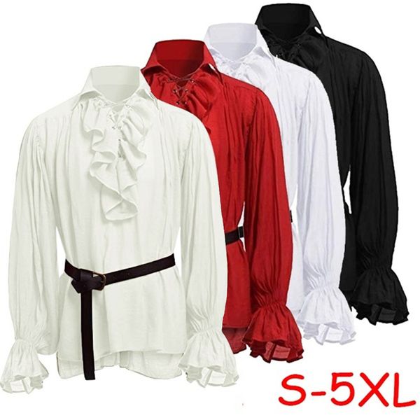 

men bandage long sleeve shirt gothic man blouse camisa social masculinachemise homme camisas hombre plus size shirts hawaiian, White;black