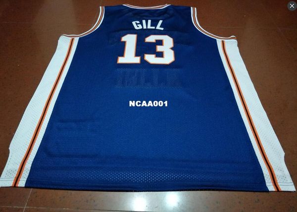 

vintage #13 kendall gill fighting illinois blue orange white or custom any name or number college jersey men embroidery jersey, Black;red