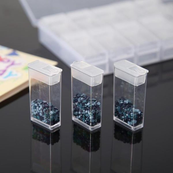 

transparent diamond painting box container for jewelry nail art accessorie