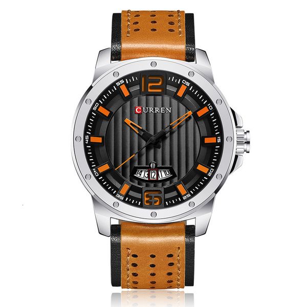 

2019 quartz wrist watch geneva calendar man waterproof business affairs male surface mechanical chronograph watches men master wristwatches, Slivery;brown