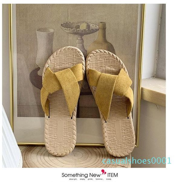 

wild simple cross sandals slippers women outdoor 2020 summer new flat student beach sandals ac01, Black