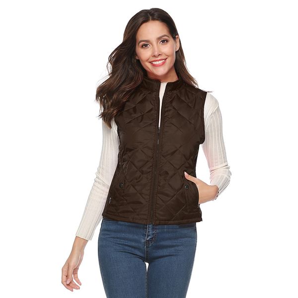 

jaycosin women's vest coat autumn winter solid jacket thick warm vests outwear female sleeveless streetwear o-neck vest coats, Black;white