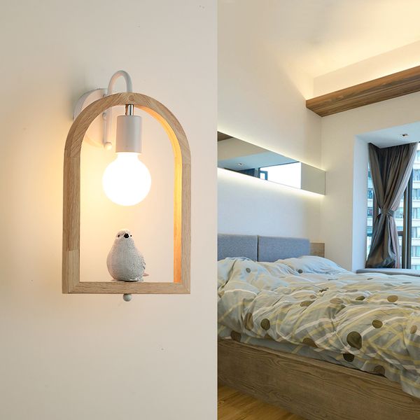 2019 Trazos Nordic Angel Bird Led Wall Lights For Bedroom Wooden E27 Reading Wall Sconce Wall Mounted Metal Bedside Lighting From W245887966 63 64