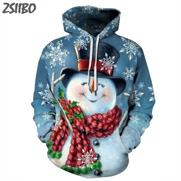 

streetwear harajuku christmas snowman digital print sweatshirts men's hoodies loose couple hooded pullover tracksuit, Black