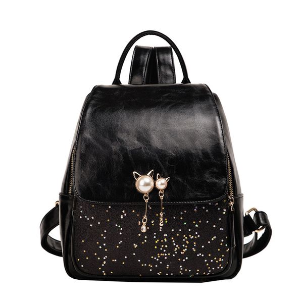

beibaobao fashion women's bags sequins pearl girls backpacks luxury pu leather women backpack 2020 new designer school bag girls