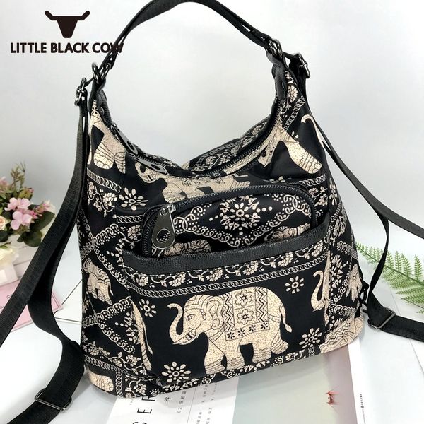 

ethnic printed women crossbody bag 2020 elephant vintage casual naylon waterproof shoulder bags saddle handbag ladies travel bag