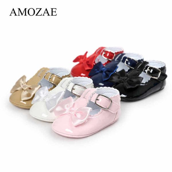 

baby girl pu leather shoes for newborn infant toddler crown bow princess shoes soft soled footwear first walkers beautiful