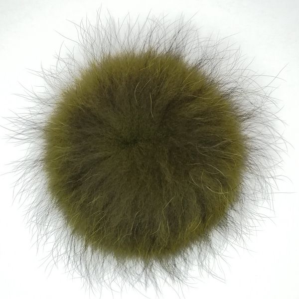 

large genuine hand made raccoon fur ball accessories round full handmade pompon for winter beanie hat detachable, Silver