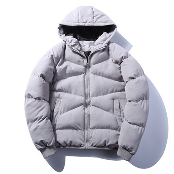 

mens fashion streetwear brand clothing cotton padded warm windproof outerwear coat male parkas plus size, Black