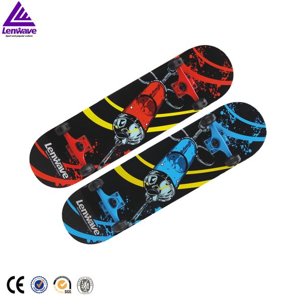 

1 piece maple wood skateboard lenwave brand extreme sport high speed skate board