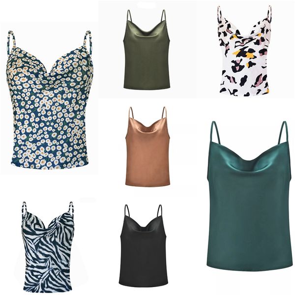 

ladies sleeveless camisole v-neck solid color camisole t-shirt fashion casual sleeveless tee women's tanks #519, White