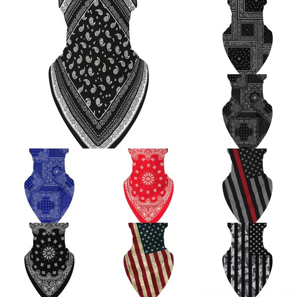 

zvos3 2020 fashion cashew hop bicycle hip flower triangle magic scarf bandana street skateboard face mask neck scarf design scarf mask, Black