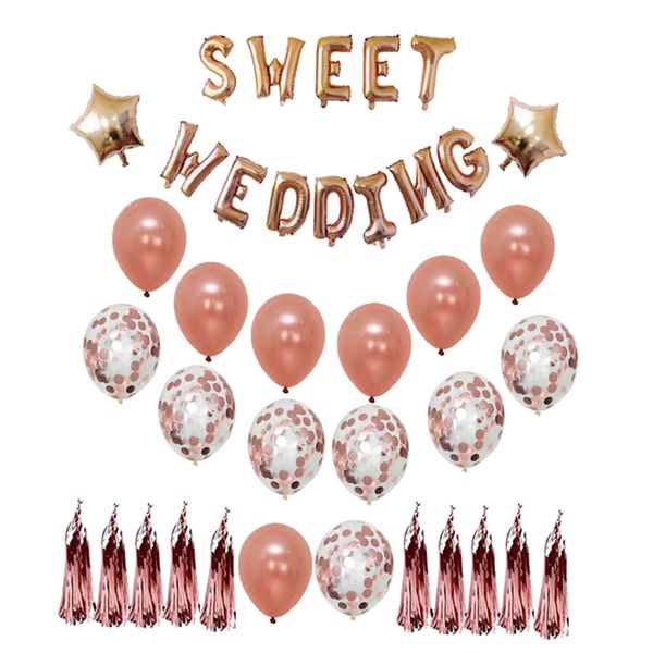 

sweet wedding themed party decorations latex confetti balloon tassels