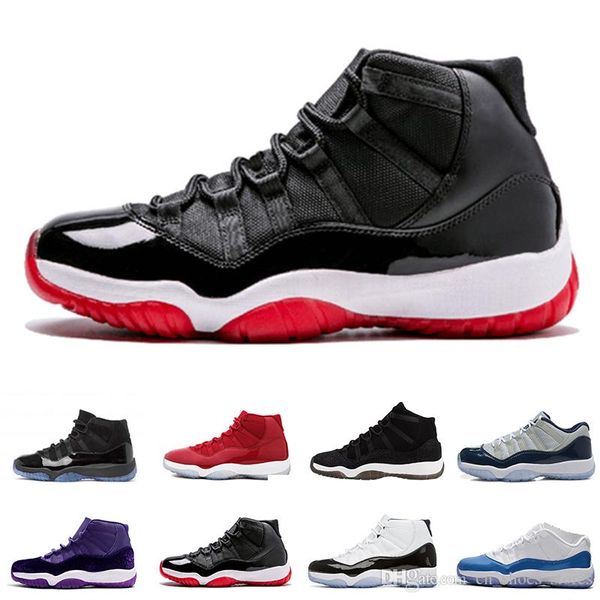 

оптовая дешевые 11 prom night gym red полночь navy black stingray разводят concord space jam обувь 11s женщин людей баскетбол sneaker