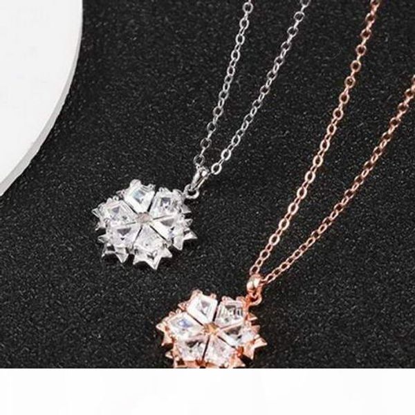 

new fashion snowflake pendant necklace women gold silver brand designer diamond clavicular chain luxury jewelry sw220 with box
