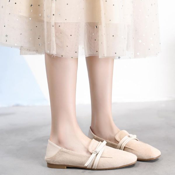 

fashionable wild ladies flat shoes fashion shallow mouth two wearing small leather shoes ladies casual slip-on shoes#a3, Black