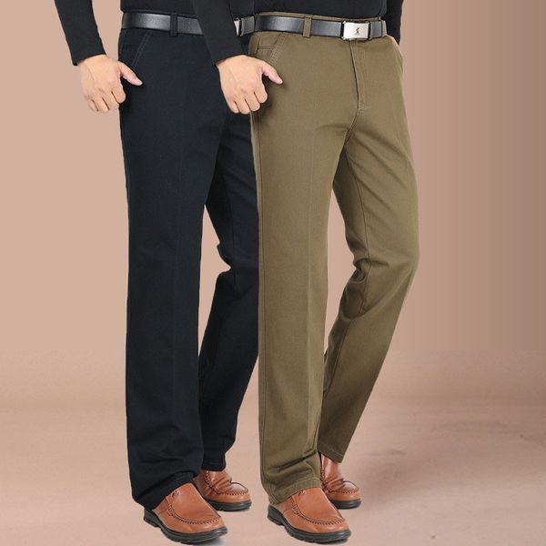 

2020 spring summer new casual pants men cotton slim fit chinos fashion trousers male brand clothing plus size, Black
