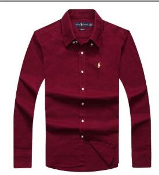 

new autumn and winter men's long-sleeved cotton shirt pure men's casual poloshirtoxford shirt social brands clothing lar, White;black