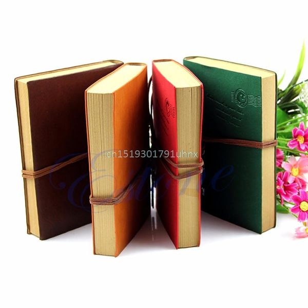 

wholesale- classic retro vintage leather bound blank pages journal diary notepad notebook, Purple;pink