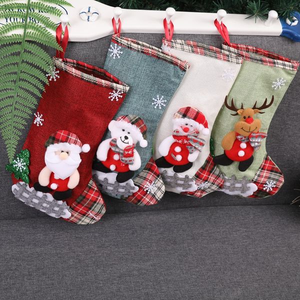 

christmas tree hanging stockings candy bag gift holders xmas pendant ornaments new year sock christmas tree decorations kerst #a