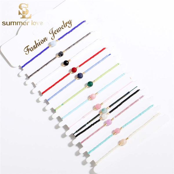 

summer style miyuki delica seed beads bracelet for women colorful beads adjustable size boho braided bracelet fashion jewelry gift wholesale, Black
