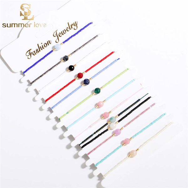 

summer style miyuki delica seed beads bracelet for women colorful beads adjustable size boho braided bracelet fashion jewelry gift wholesale, Black