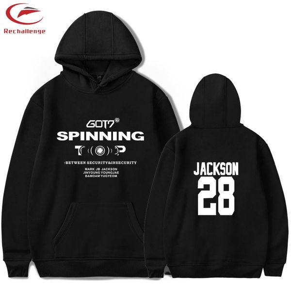 

got7 hooded men sweatshirts fashion trend got7 2019 hoodies and sweatshirts men's printed moleton, Black