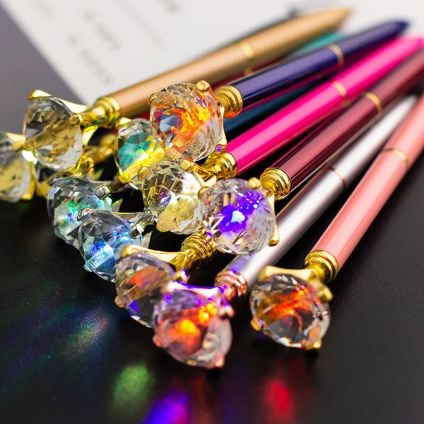 

metal colorful large diamond ballpoint pens business office school stationery supplies valentine's day christmas gift ing, Blue;orange