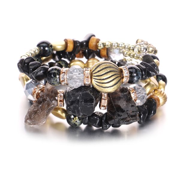 

женщины браслеты luxury дизайнер ювелирных изделий сделано пряди бусины природные камни материал геометрическая для подарка jssl074, Black