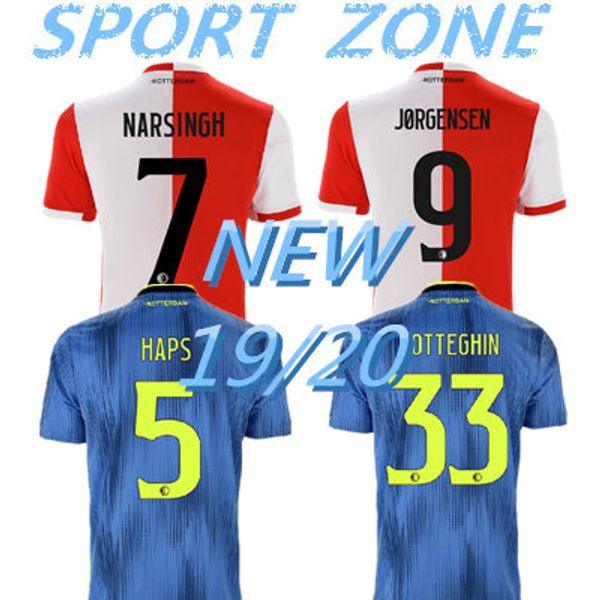 

2019 2020 feyenoord rotterdam soccer jerseyshome red white 19/20 #9 jorgensen away blue soccer shirts football uniforms on sale, Black