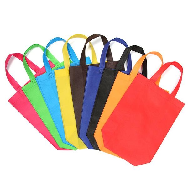 

10 pcs non-woven fabric gift tote bags multi-use candy pouch diy cookie storage package fashion hand eco-friendly shopping bag