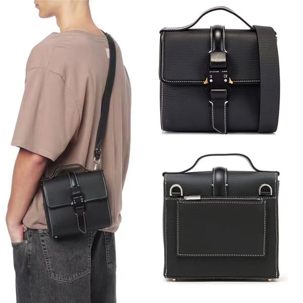 

men women fashion leather crossbody alyx bag metal button functional tactical skateboard chest bags alyx backpack
