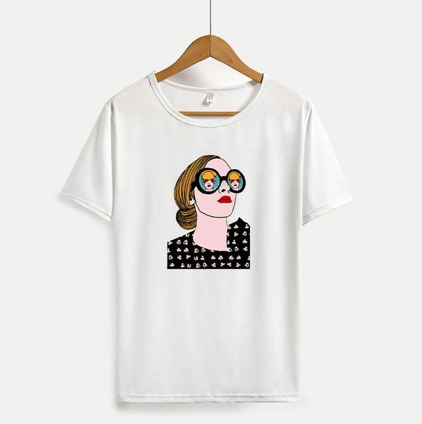 

casual mens women t shirts with lovely patterns new fashion short sleeve mens tee shirts 4 colors optional, White;black