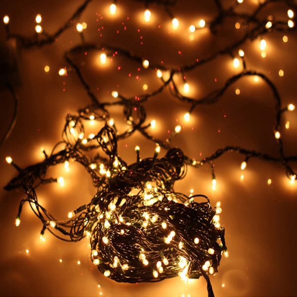 

christmas warm yellow lights outdoor garden christmas tree decorative lights party bar twinkle bulbs 4 meters 100