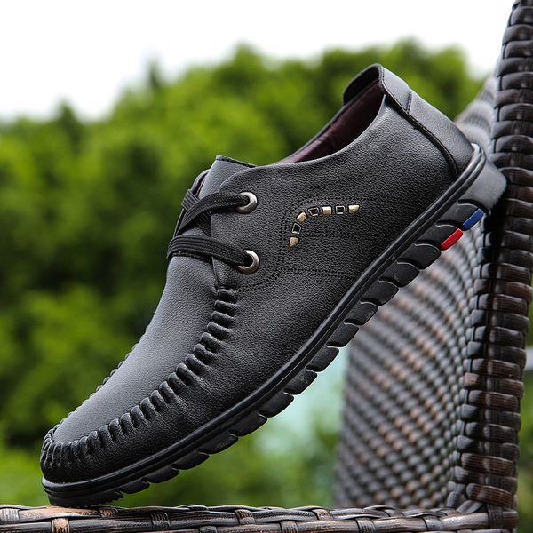 

mens shoes casual leather shoes pu leather lightweight breathable oxford classic business bureau elegant zapatos de hombre, Black