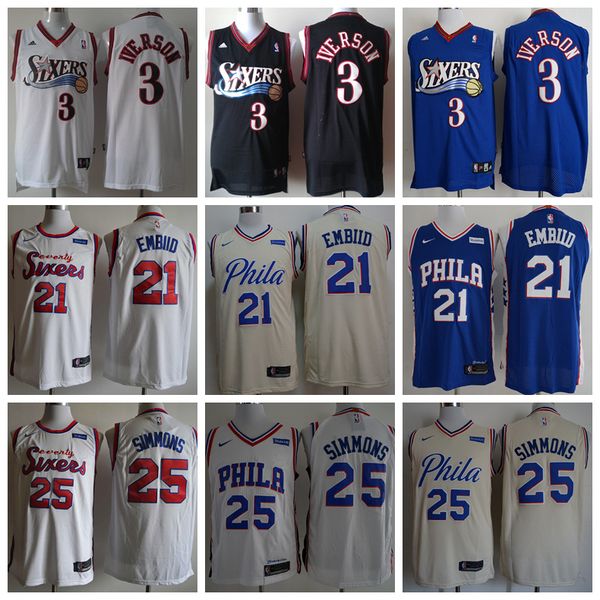 

2019 new men 039 philadelphia joel 21 embiid jer ey 76er ben 25 immon jimmy 23 butler allen 3 iver on ba ketball jer ey
