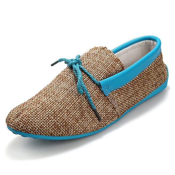 

2019 new men shoes summer men casual shoes fashion sneakers weaving loafers soft lace-up comfort men's driving mocassins, Black