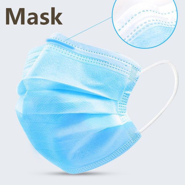 

одноразовая маска dhl бесплатная доставка 3-слойный анти-туман пылезащитный дышащий ухо дыхательная маска мужчины женщины mascherine mascher